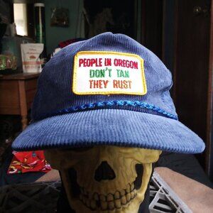 Vintage People In Oregon Don't Tan They Rust Patch Corduroy Trucker Hat